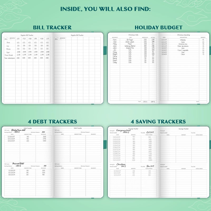 Legend Planner Legend Budget Planner â€“ Financial Organizer Book. Money Account & Expense Tracker Notebook Journal for Household Monthly Budgeting (Mint Green) - Image 5